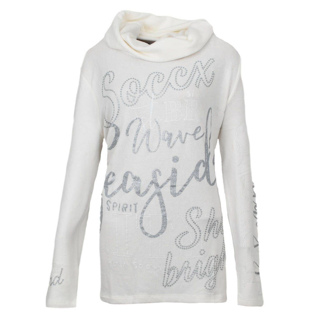 SOCCX Stehkragenpullover Damen Schlupfkragen Nautic Lights günstig online kaufen