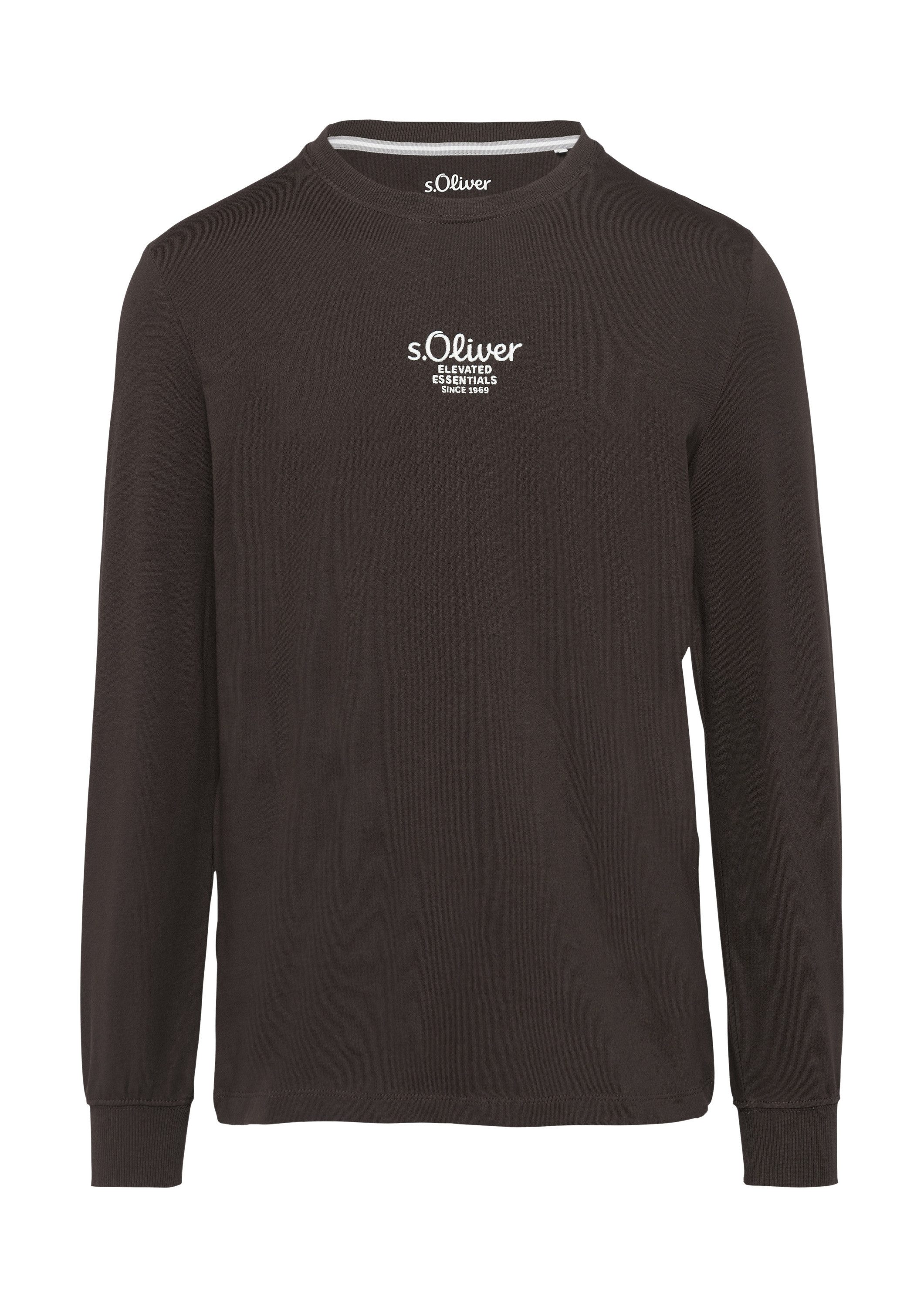 s.Oliver Langarmshirt T-Shirt Langarmshirt mit Logo-Stickerei günstig online kaufen