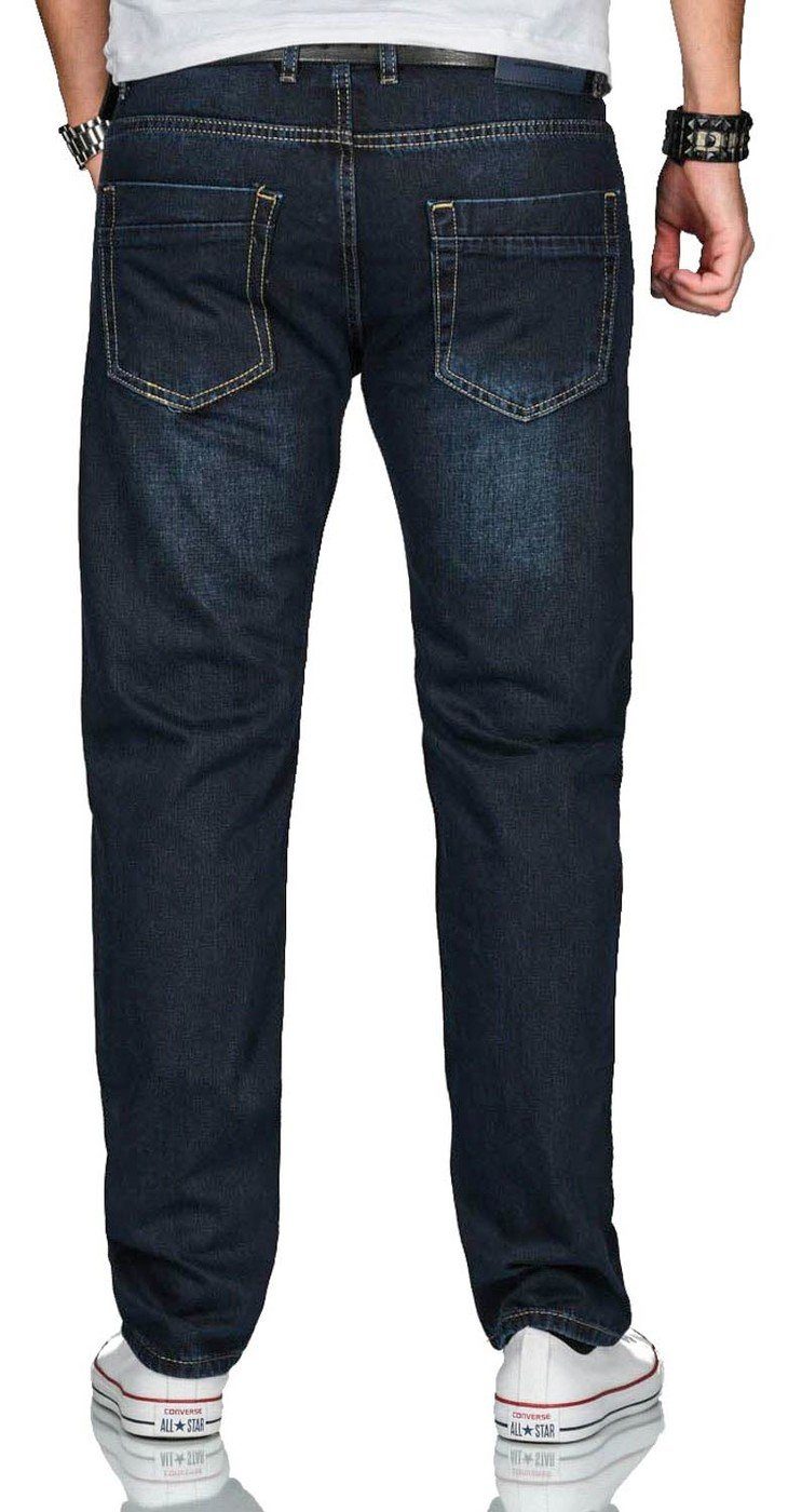Alessandro Salvarini Straight-Jeans Herren Comfort Fit – Baumwolljeans im 5-Pocket-Style Klassische Jeans aus 100 % Baumwolle mit Knopfleiste