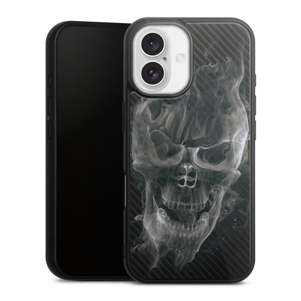 Handyhülle Totenkopf Schädel Carbon Smoke Skull Carbon