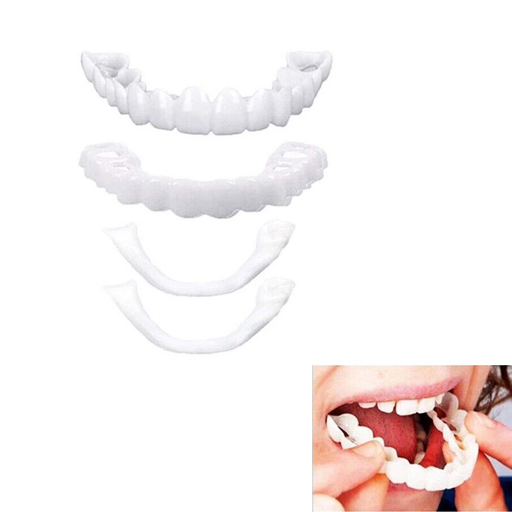 HT Zahnschutz Zahnblende zum Aufstecken für obere und untere Zähne, falsche Zähne, perfektes Lächeln,Flexible Zahnspange,Weißen der Zähne