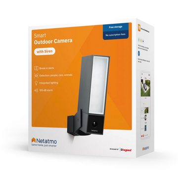 Netatmo Smarte Außenkamera mit Alarmsirene, Flutlicht, WLAN Verbindung Überwachungskamera