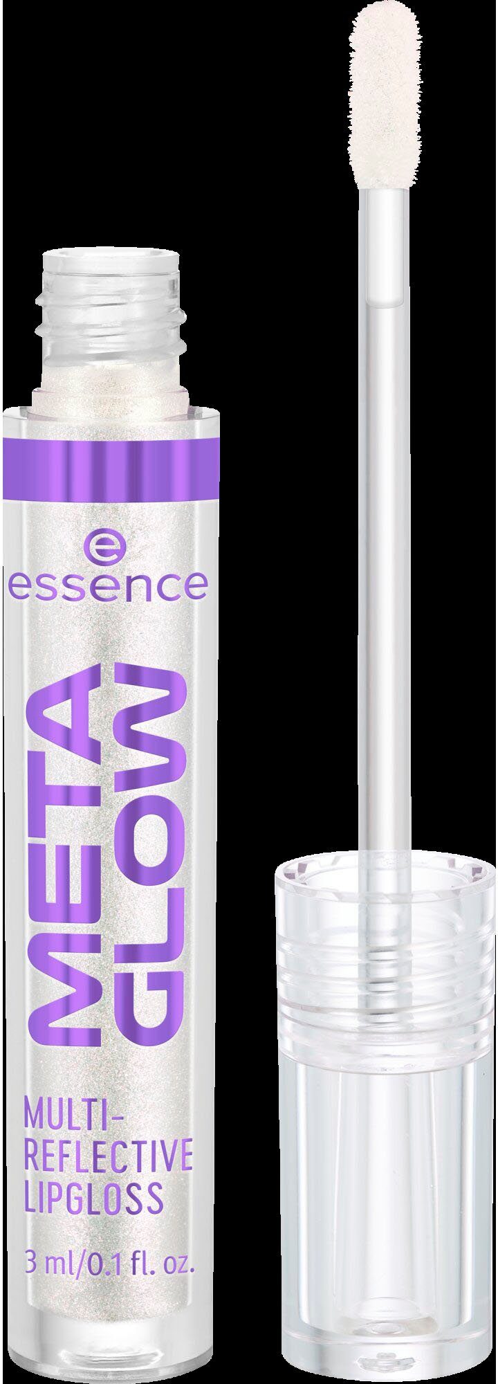 Essence Lipgloss META GLOW MULTI-REFLECTIVE als Alleine tragbar oder über perfekt Topper LIPGLOSS, Lieblingslippenstift deinem
