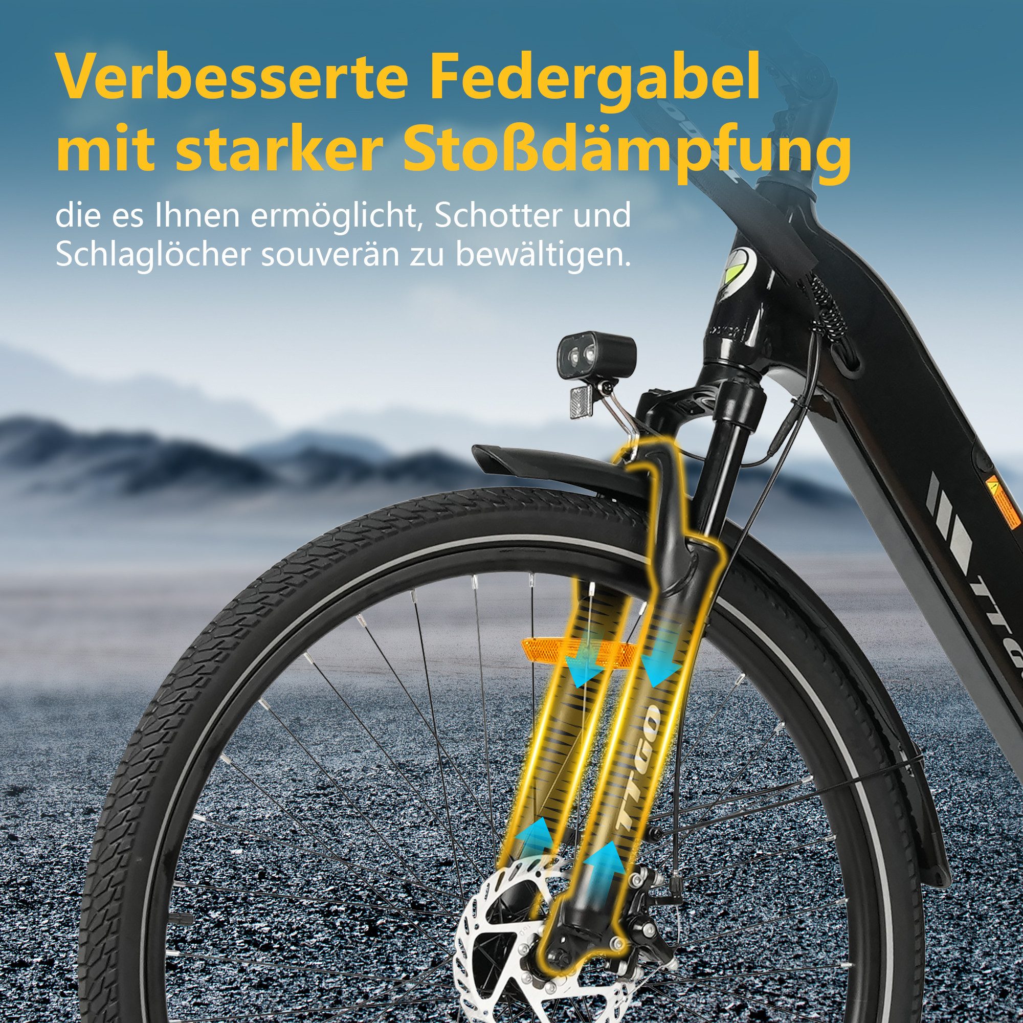 TTGO E-Bike Cityrad 28 Zoll, 52Nm Heckmotor, 150km, Elektrofahrrad, für Damen und Herren, 7 Gang Shimano, Kettenschaltung, Hinterradmotor, 650 Wh, (max. Belastung 125 kg, LCD-Display, Alu-Pedale, Aluminiumrahmen), 5 Stufen, C3 2.0, E-Bike mit tiefem Einstieg, nur 25kg, bis zu 130kg