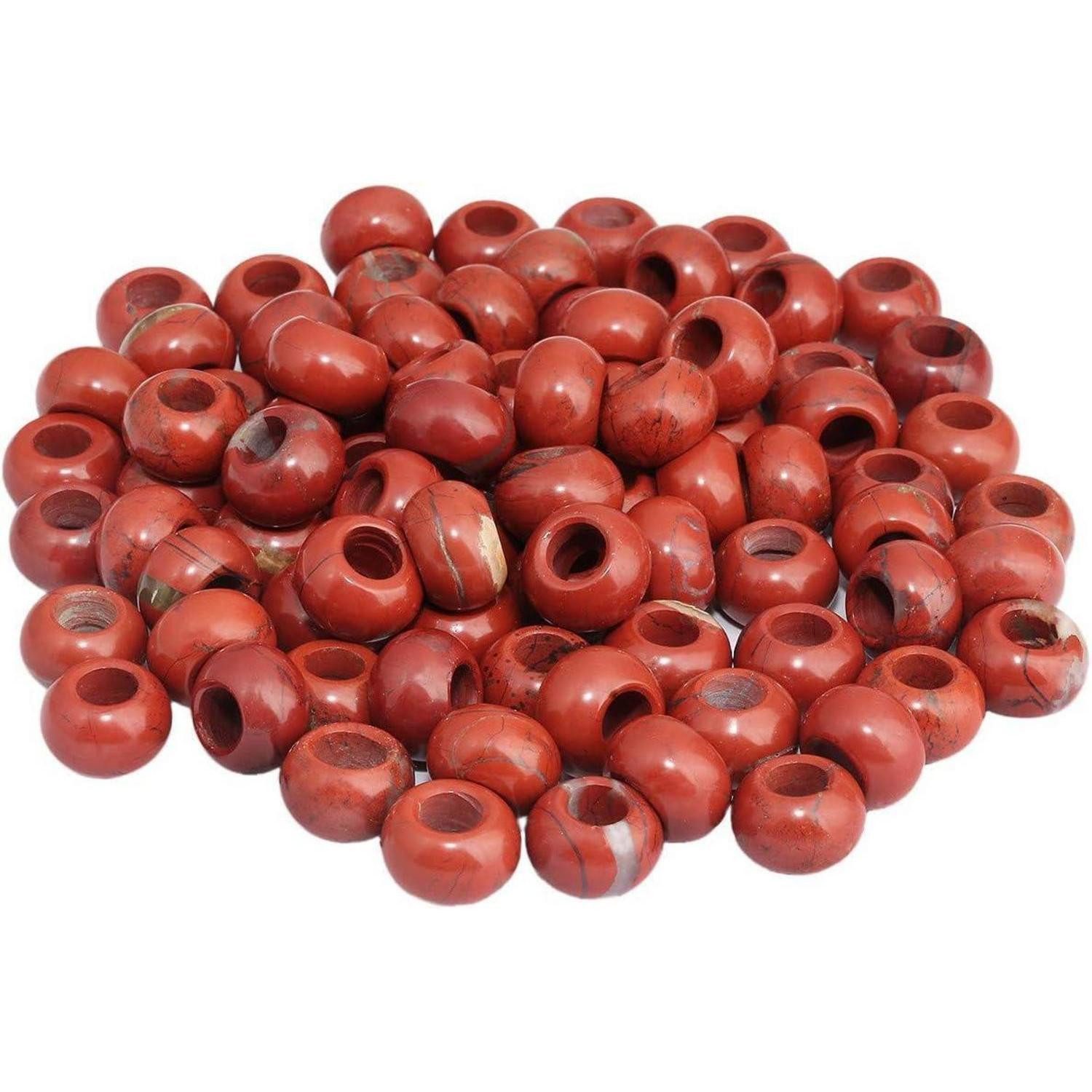 LuxusKollektion Bastelperlen Perlen Rondelle roter Jaspis großes Loch 20 Stück Roter Jaspis 12x6mm