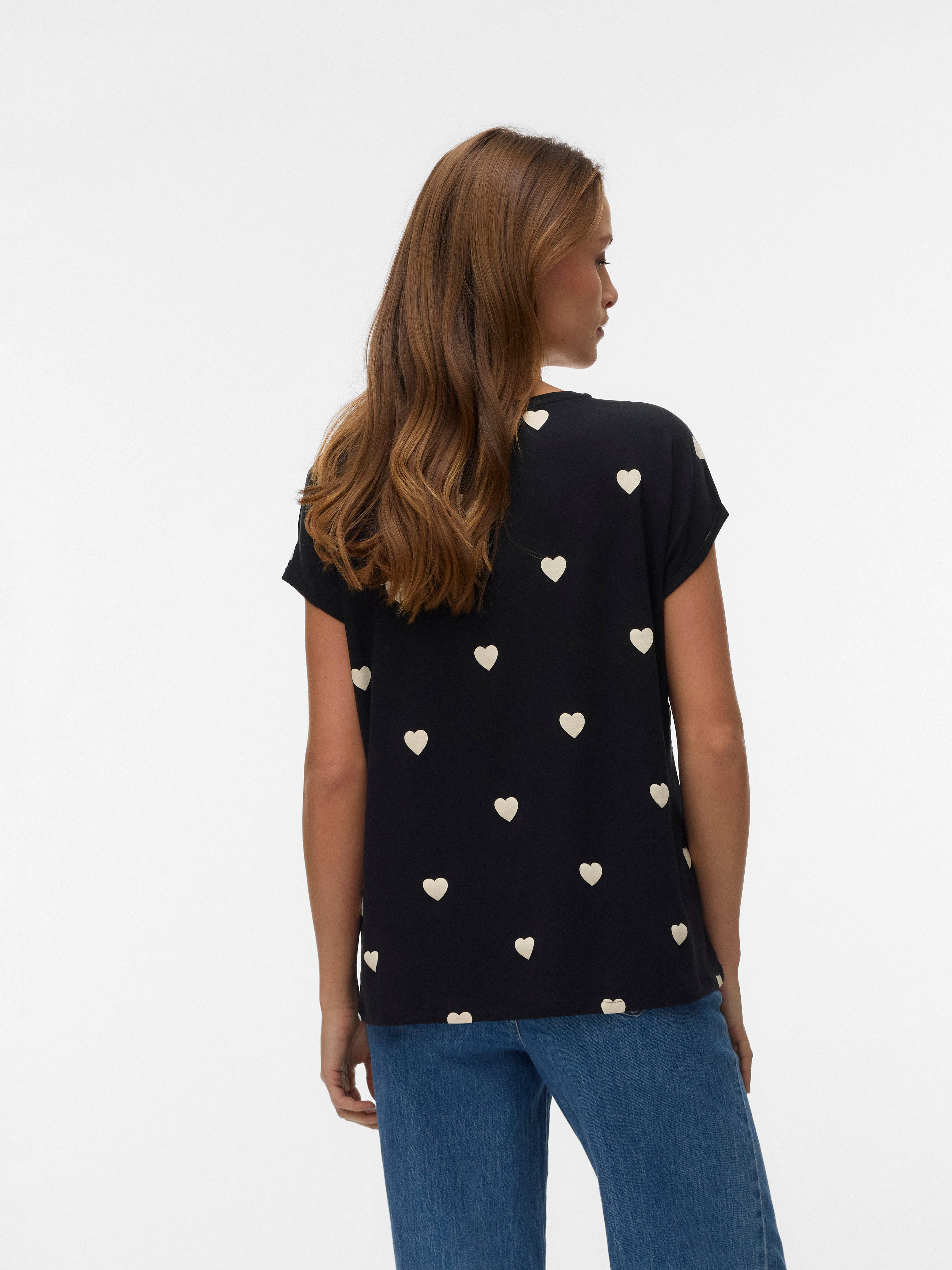 Vero Moda Kurzarmshirt VMAVA SS TOP MULTI AOP NOOS Materialmix, regular fit günstig online kaufen