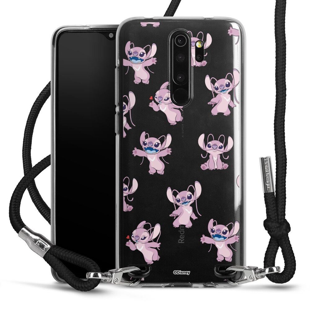 DeinDesign Handyhülle Lilo & Stitch Engel Disney Angel Faces Pattern Transparent, Xiaomi Redmi Note 8 Pro Handykette Hülle mit Band Case zum Umhängen