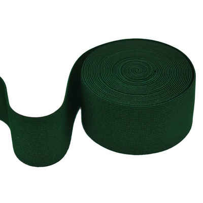 maDDma Gummiband 5m Gummiband 50 mm Gummilitze elastisches Band Bekleidungsgummi, tannengrün