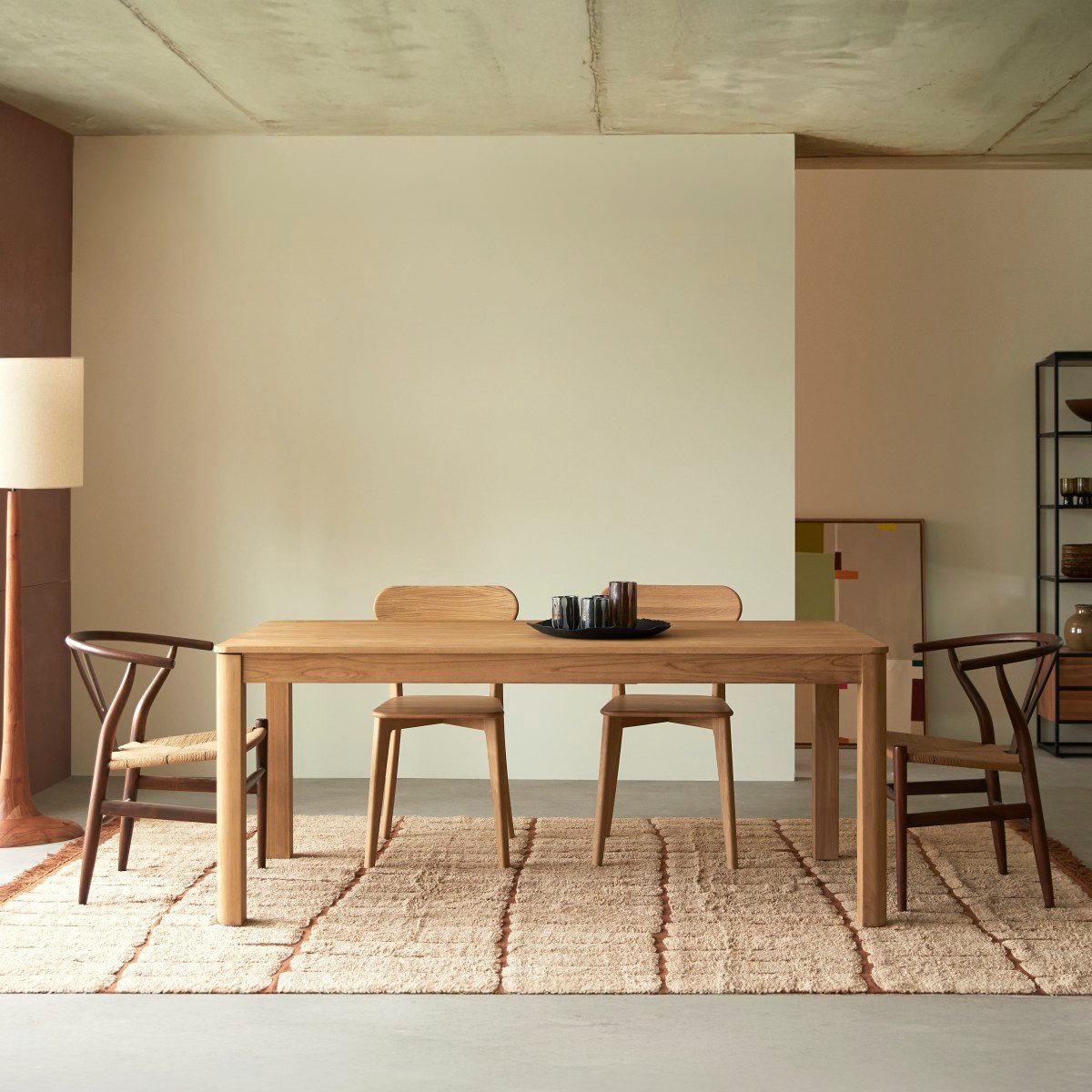 Tikamoon Esstisch Ausziehtisch aus massivem Teakholz Léon