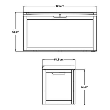 casa.pro Auflagenbox, »Atella« Kissenbox mit Deckel Rattanoptik 122x54,5x65cm