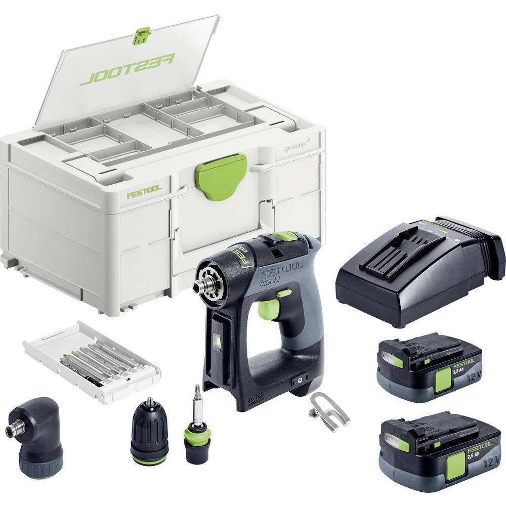 FESTOOL Akku-Schrauber CXS 12 2,5-Set Akku-Bohrschrauber 10.80 V 2.50 Ah inkl. Akku, inkl., inkl. Akku, inkl. Ladegerät