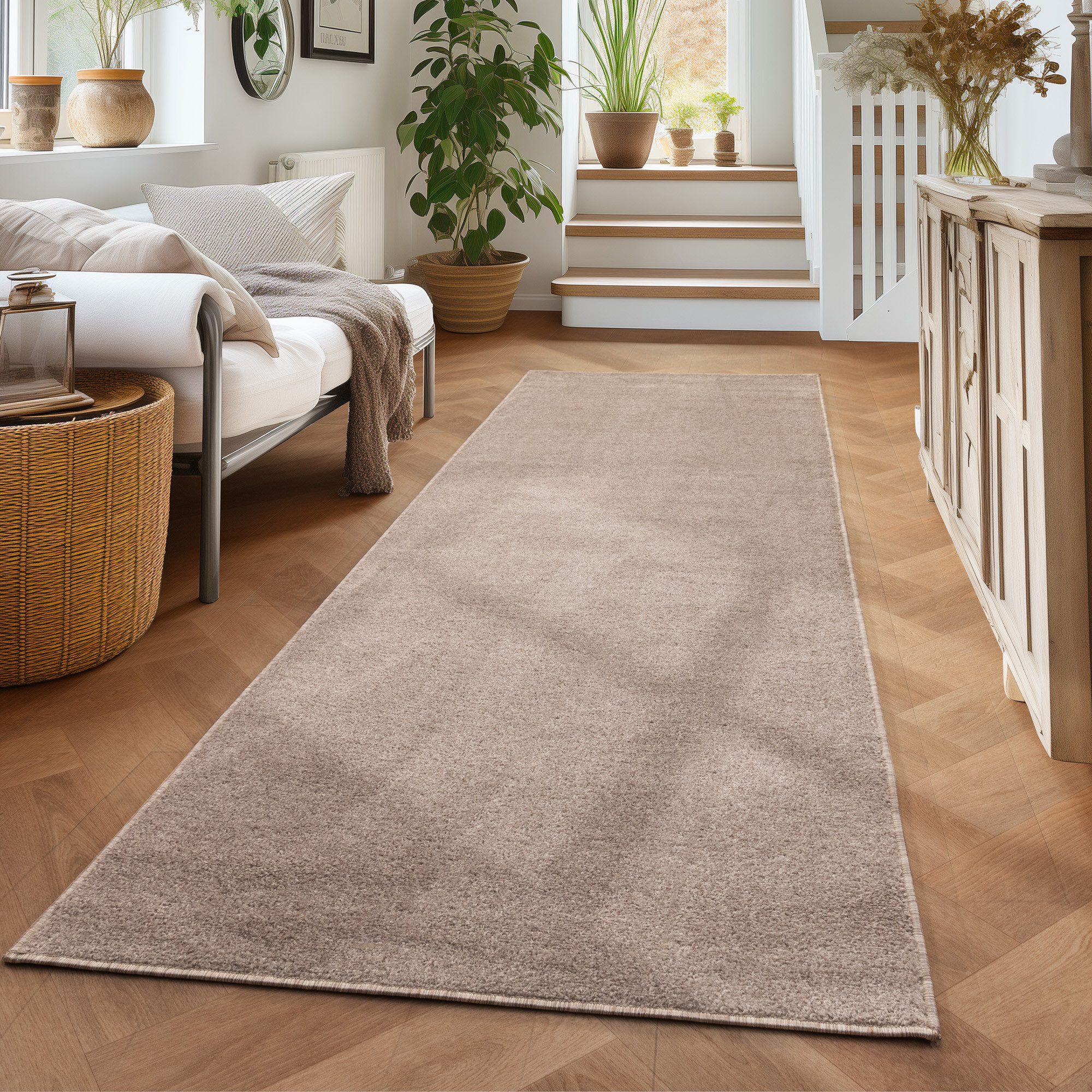 Carpettex Veloursteppich Unicolor - Einfarbig, Läufer, günstig online kaufen