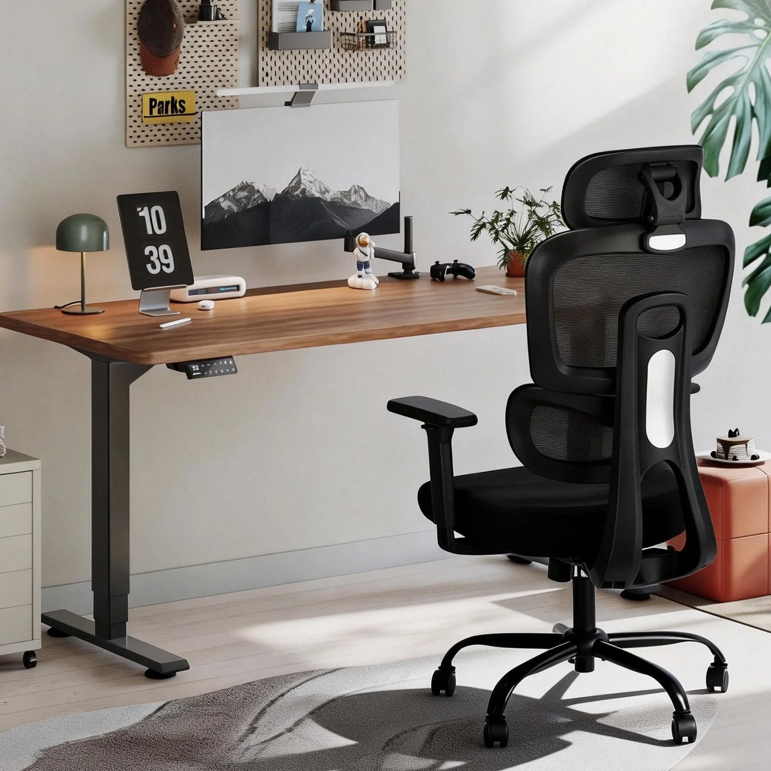 Musso Bürostuhl Schreibtischstuhl Drehstuhl Arbeitsstuhl mit Lendenwirbelstütze (1 St), 5D-Rückenlehne, 135° Neigbar, atmungsaktives Netz, ergonomisch