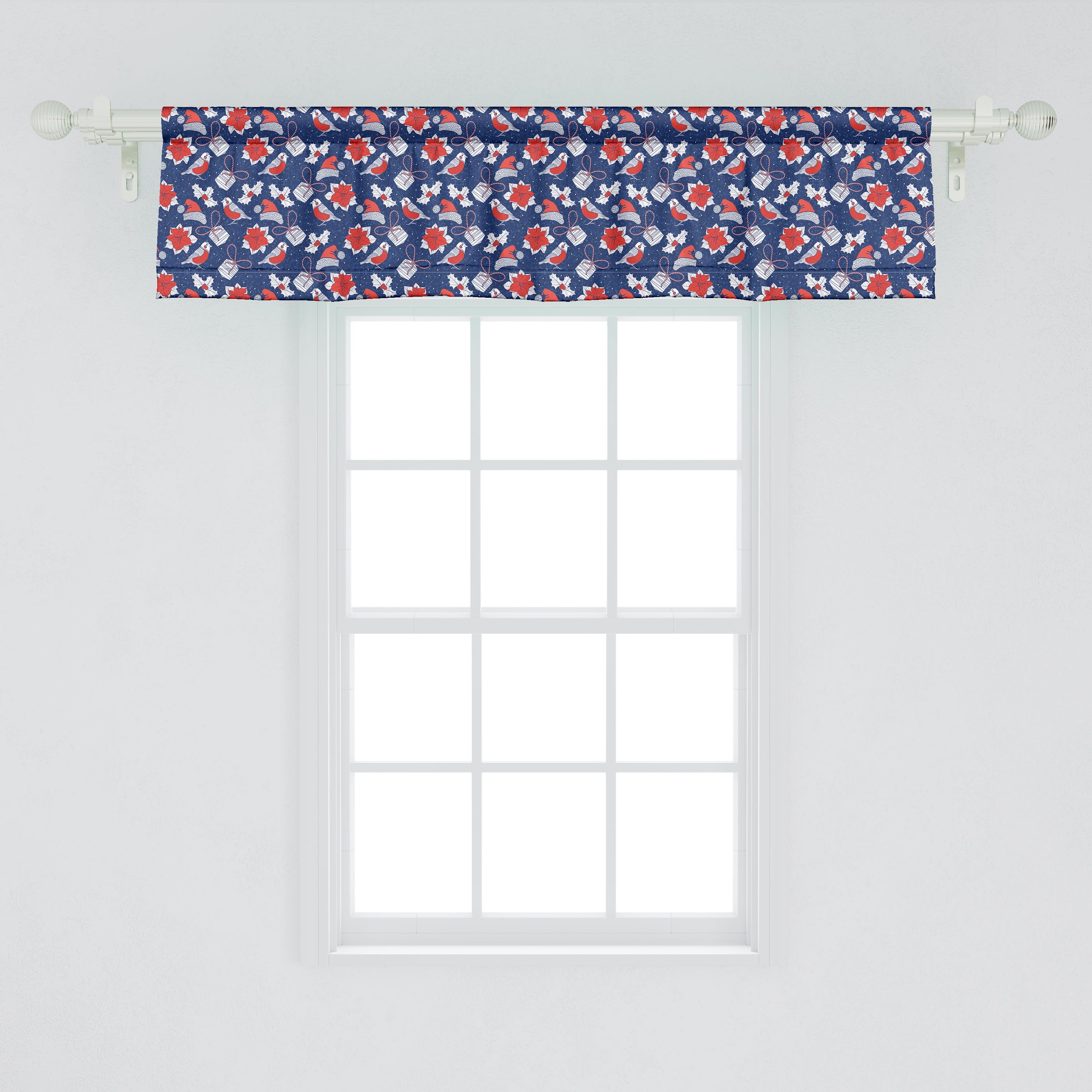Schlafzimmer Sankt-Hüte Weihnachten Volant Vorhang Microfaser, mit für Küche Abakuhaus, Gimpel Scheibengardine Stangentasche, Dekor