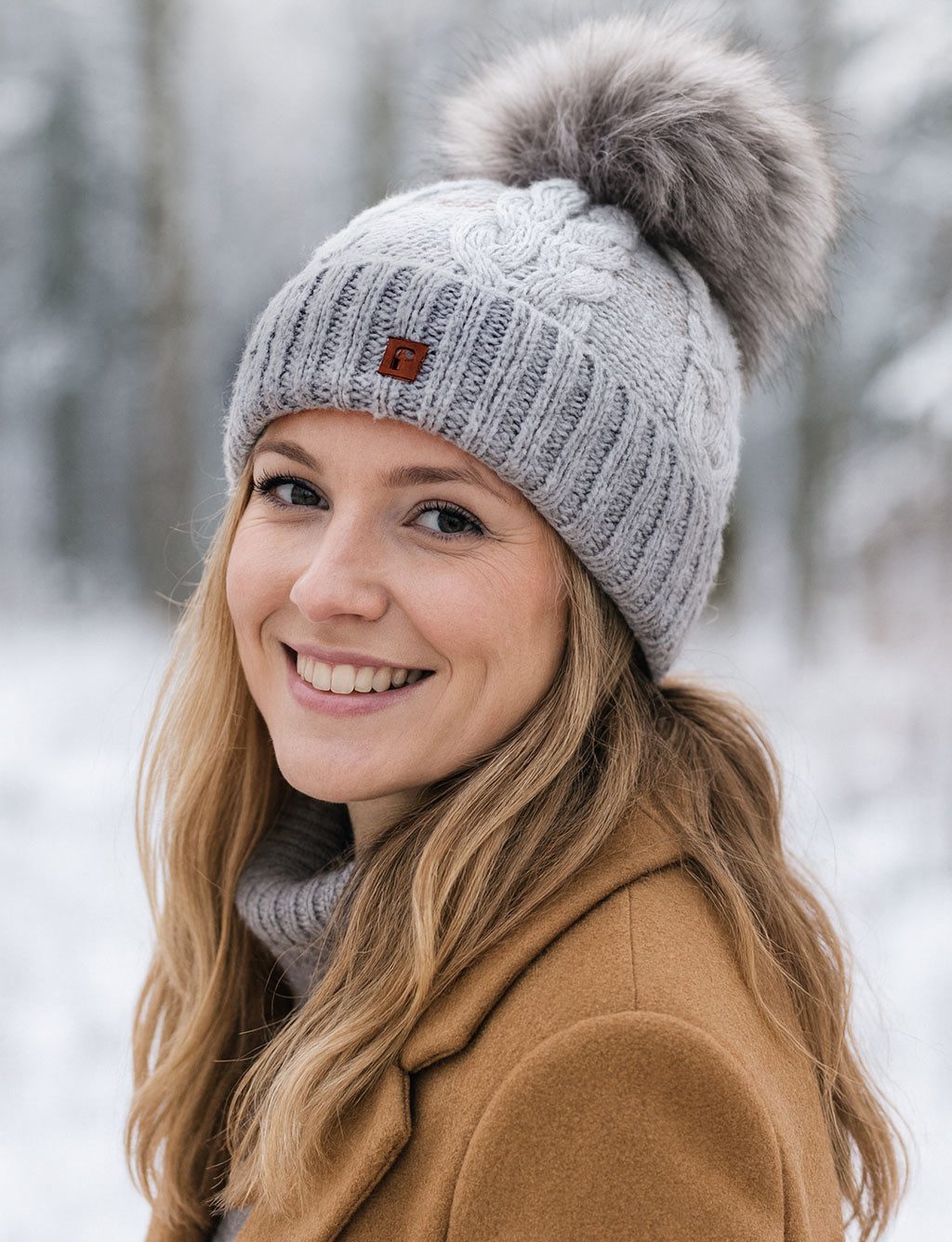 Faera Bommelmütze Wintermütze Damen Herren Mütze Beanie Haube gefüttert Bommelmütze