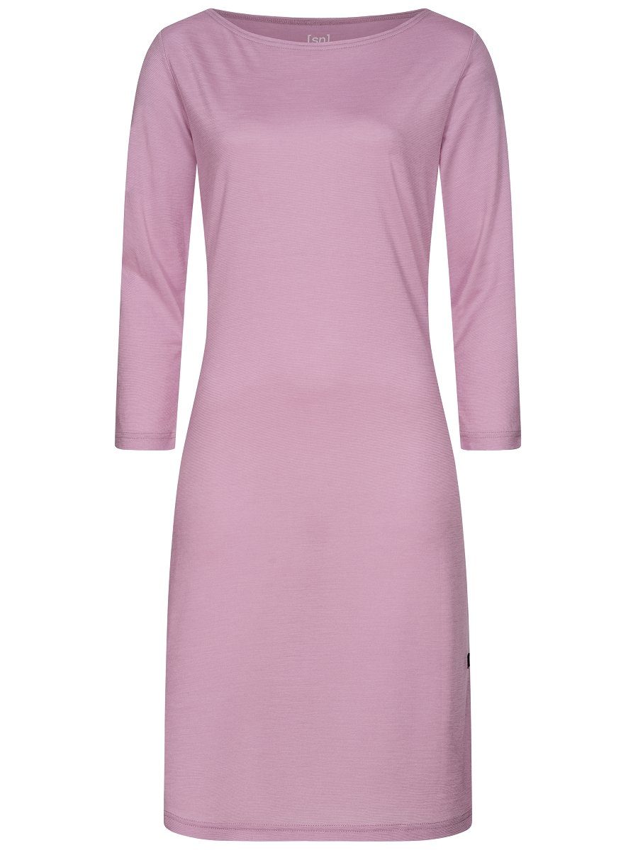 DRESS DAWN Sweatkleid SUPER.NATURAL PINK Merino-Materialmix Merino W Kleid feinster BARB