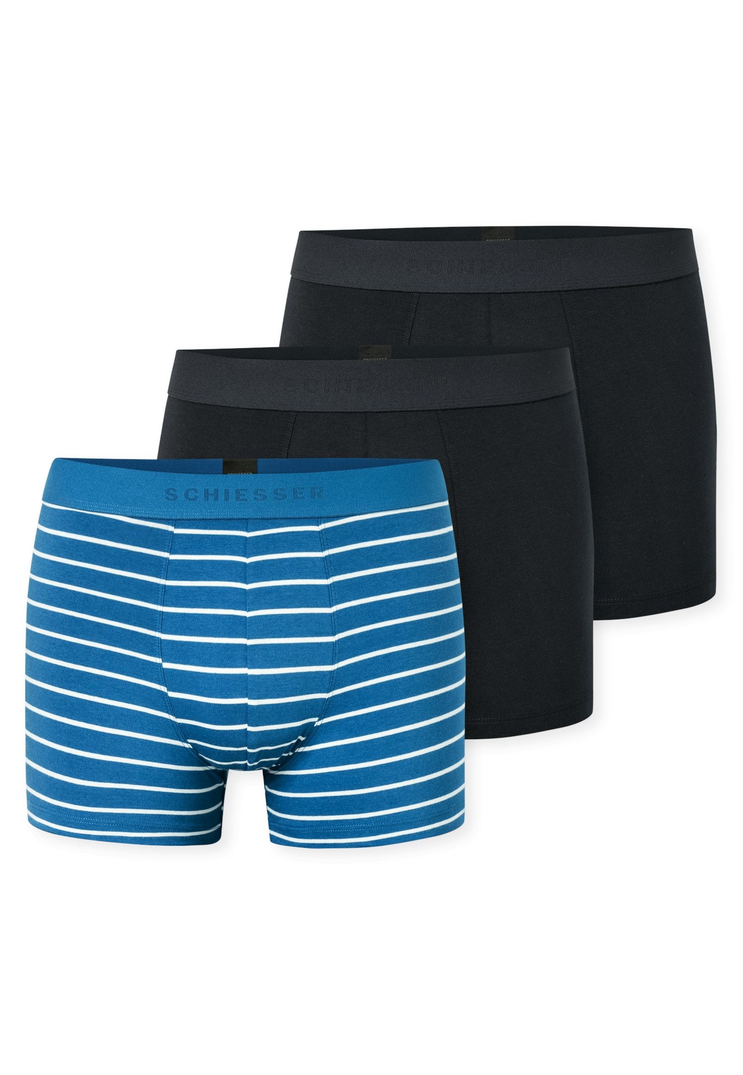 Schiesser Boxer 95/5 Multipacks (3er Pack) ohne Eingriff, softer Logo-Webgummibund