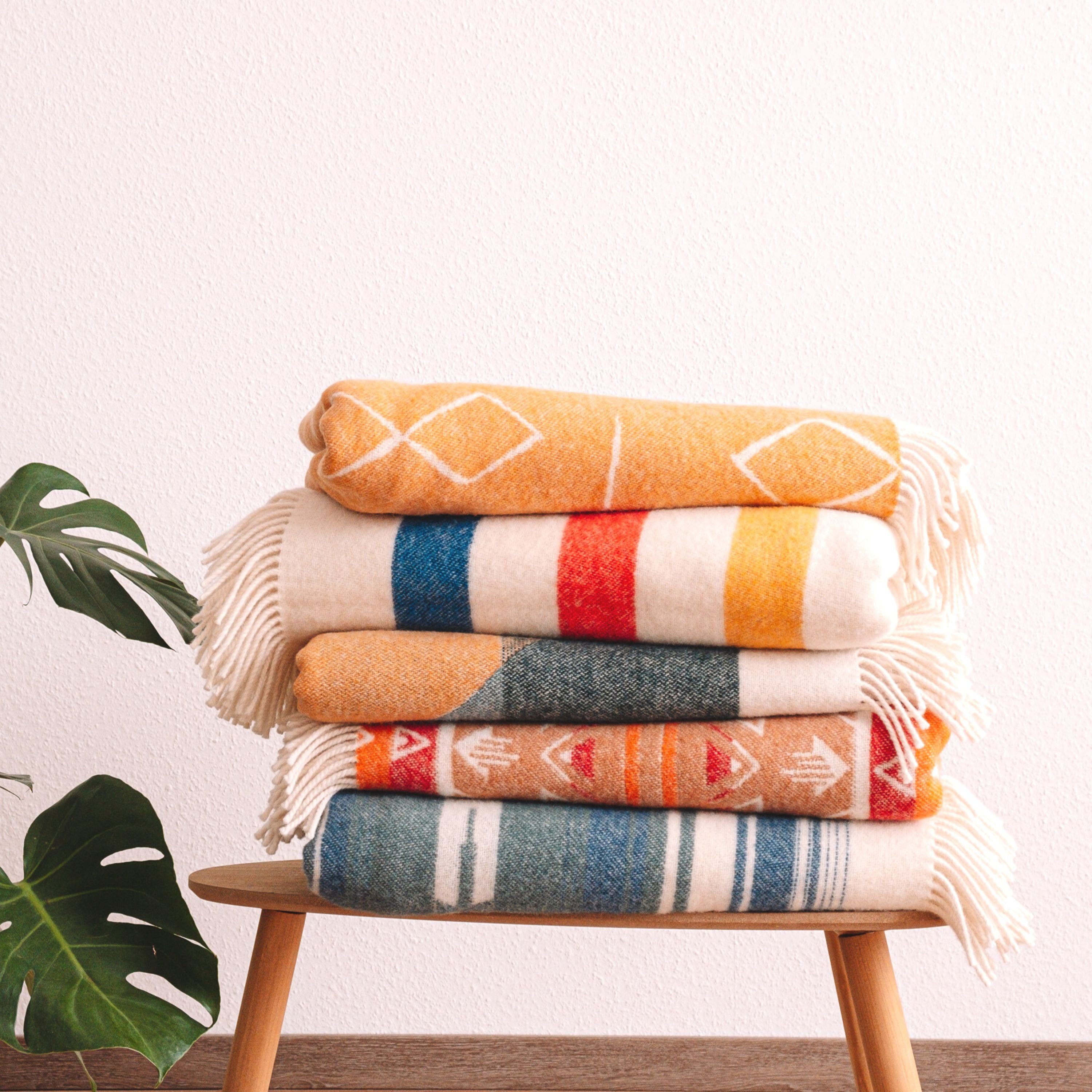 Wohndecke GLACIER, Steppenwolle, Nachhaltige Wolldecke 130x200cm, Made in EU aus 100% Schurwolle