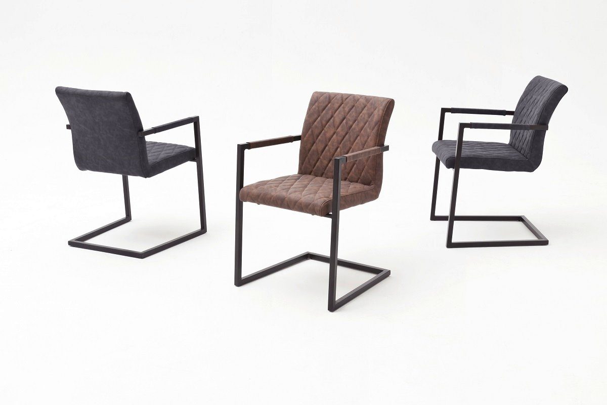 furniture Stuhl belastbar (Set, MCA Kunstleder ohne Vintage oder mit 2 St), Kian bis 120 Freischwinger Armlehne, kg