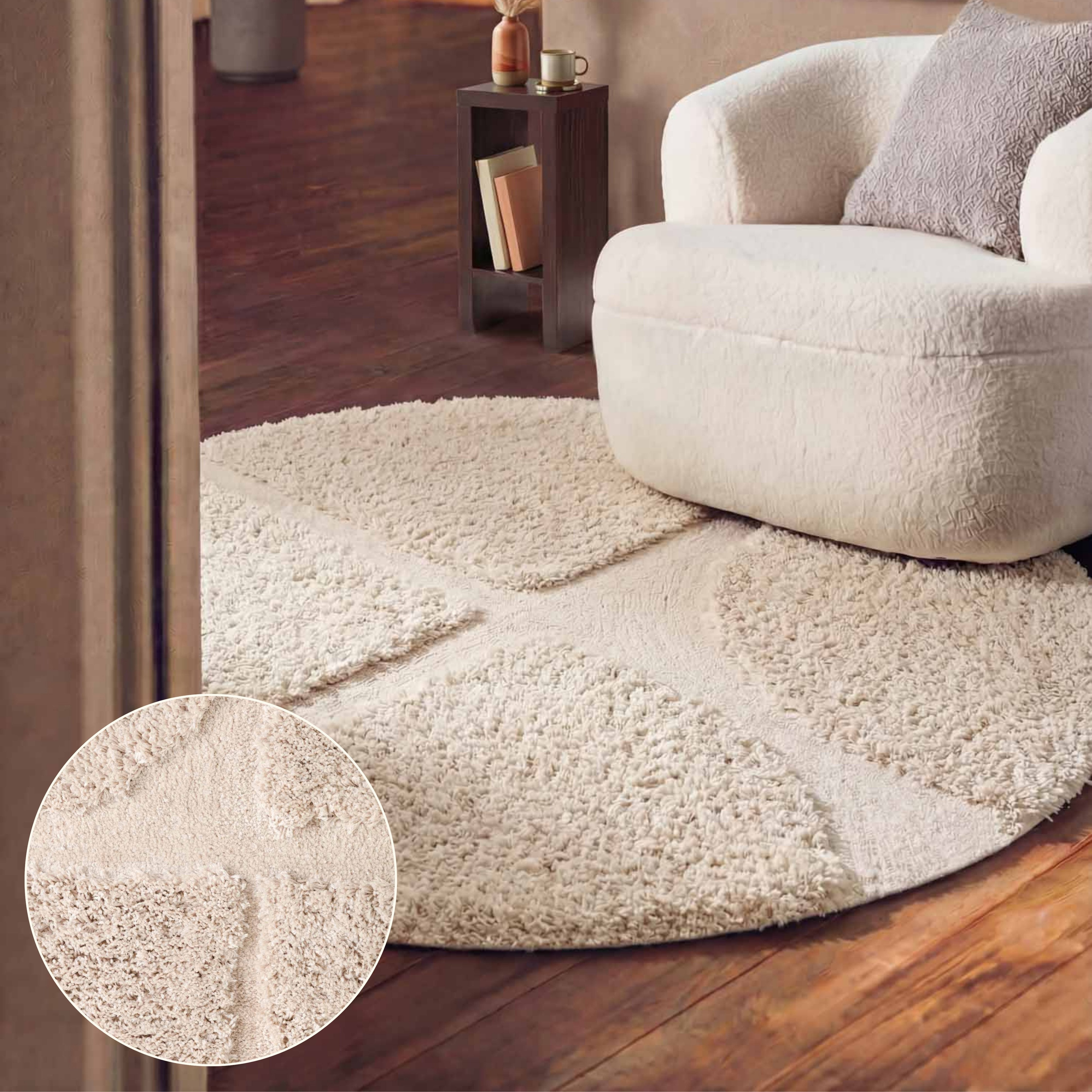 Ted Baker Hochflor-Teppich Jasper, auch in rund, rund, Höhe: 25 mm, Hoch-Tief-Struktur, Weich, Shaggy, Modern, Wohnzimmer, Schlafzimmer