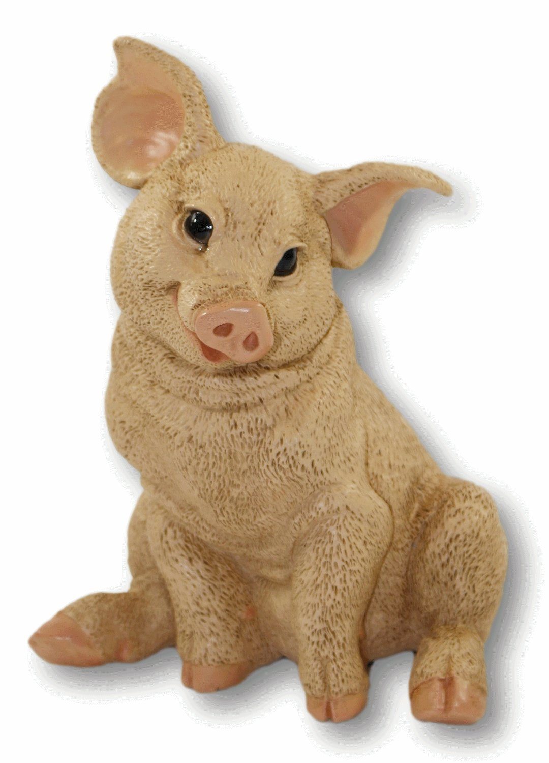 Castagna Tierfigur Dekofigur Tierfigur Schwein Ferkel Schweinchen sitzend natur Kollektion Castagna aus Resin H 22 cm