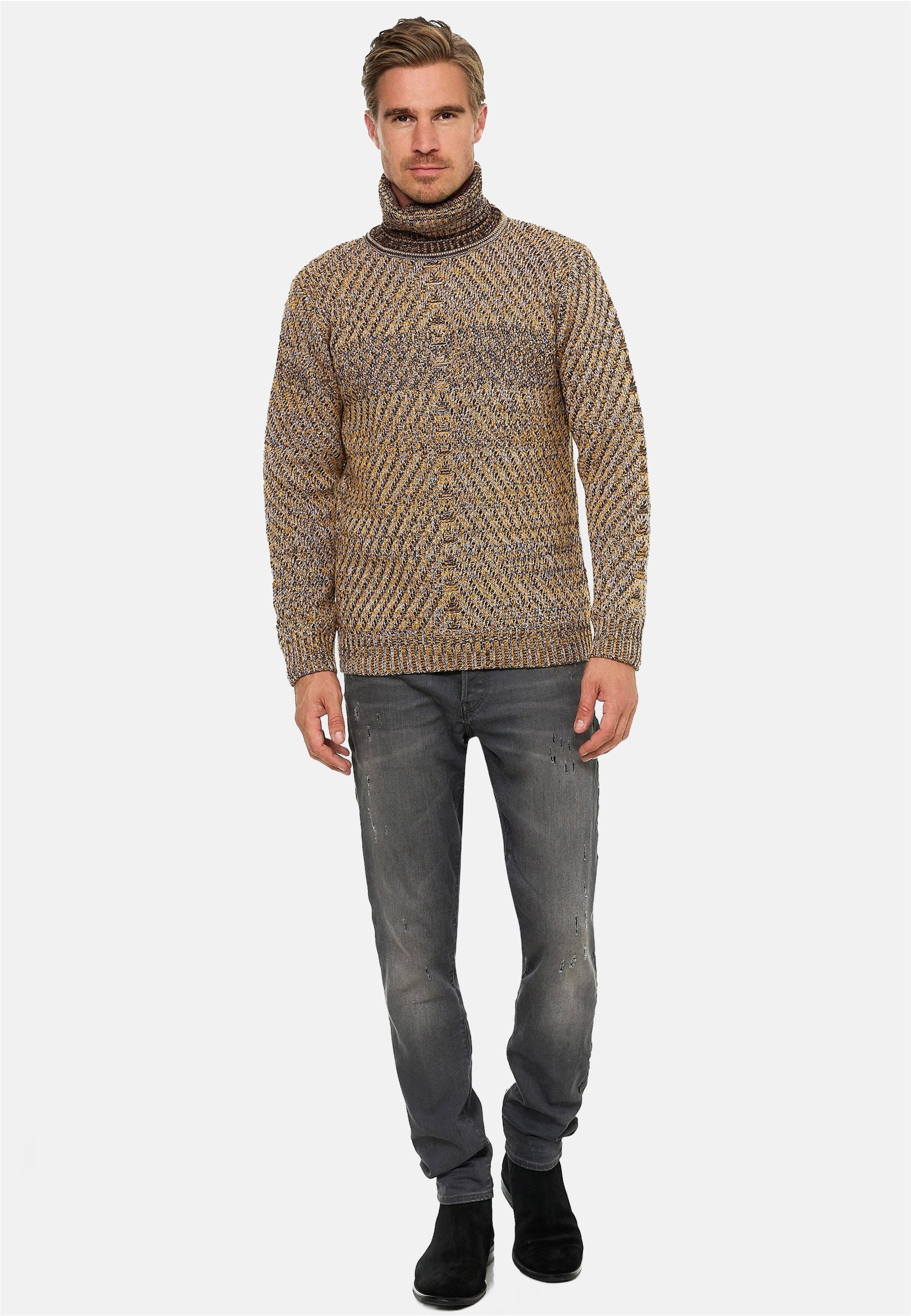 Rusty Neal Strickpullover im angesagten Kontrast-Design