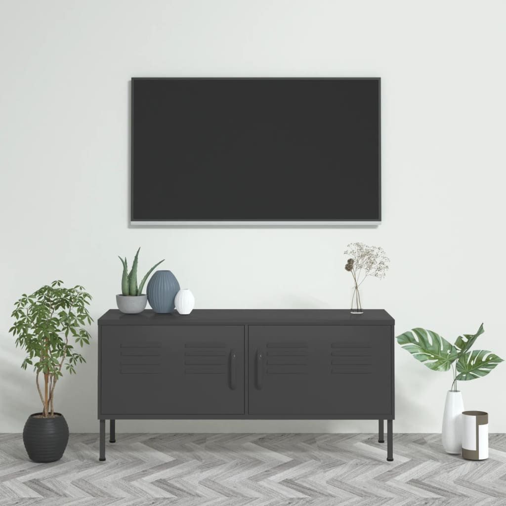 vidaXL TV-Schrank TV-Board Anthrazit 105x35x50 cm Stahl