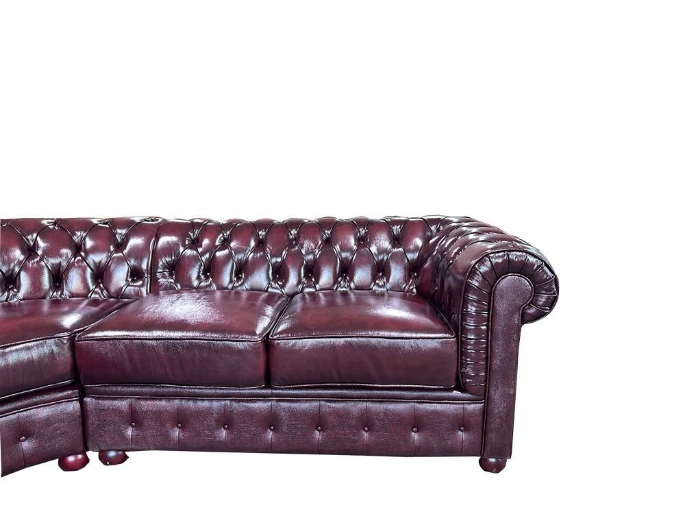 Salottini Chesterfield-Sofa SOFORT LIEFERBAR Chesterfield XL Ecksofa Wohnlandschaft Luton, 3 Teile, Echtleder