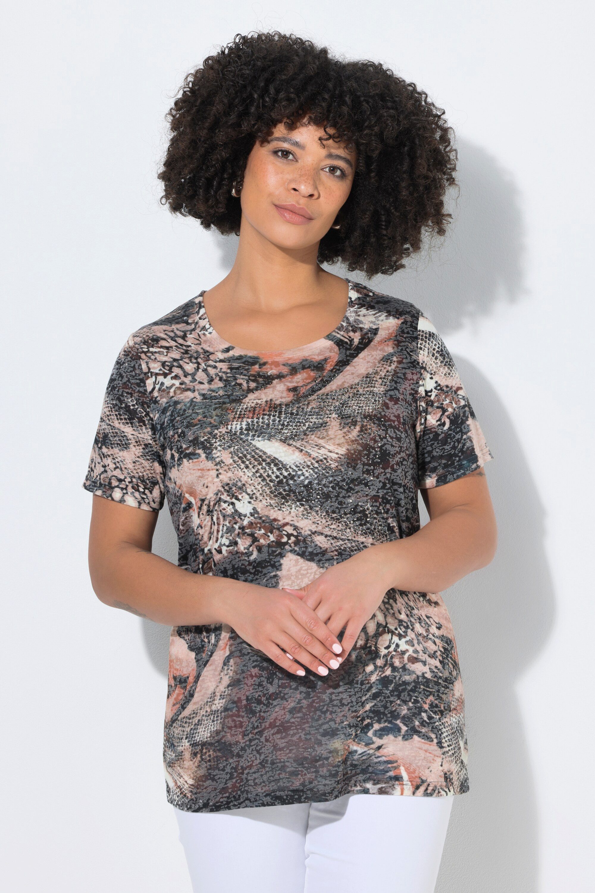 T-Shirt T-Shirt Comfort Fit Wüsten-Muster Halbarm