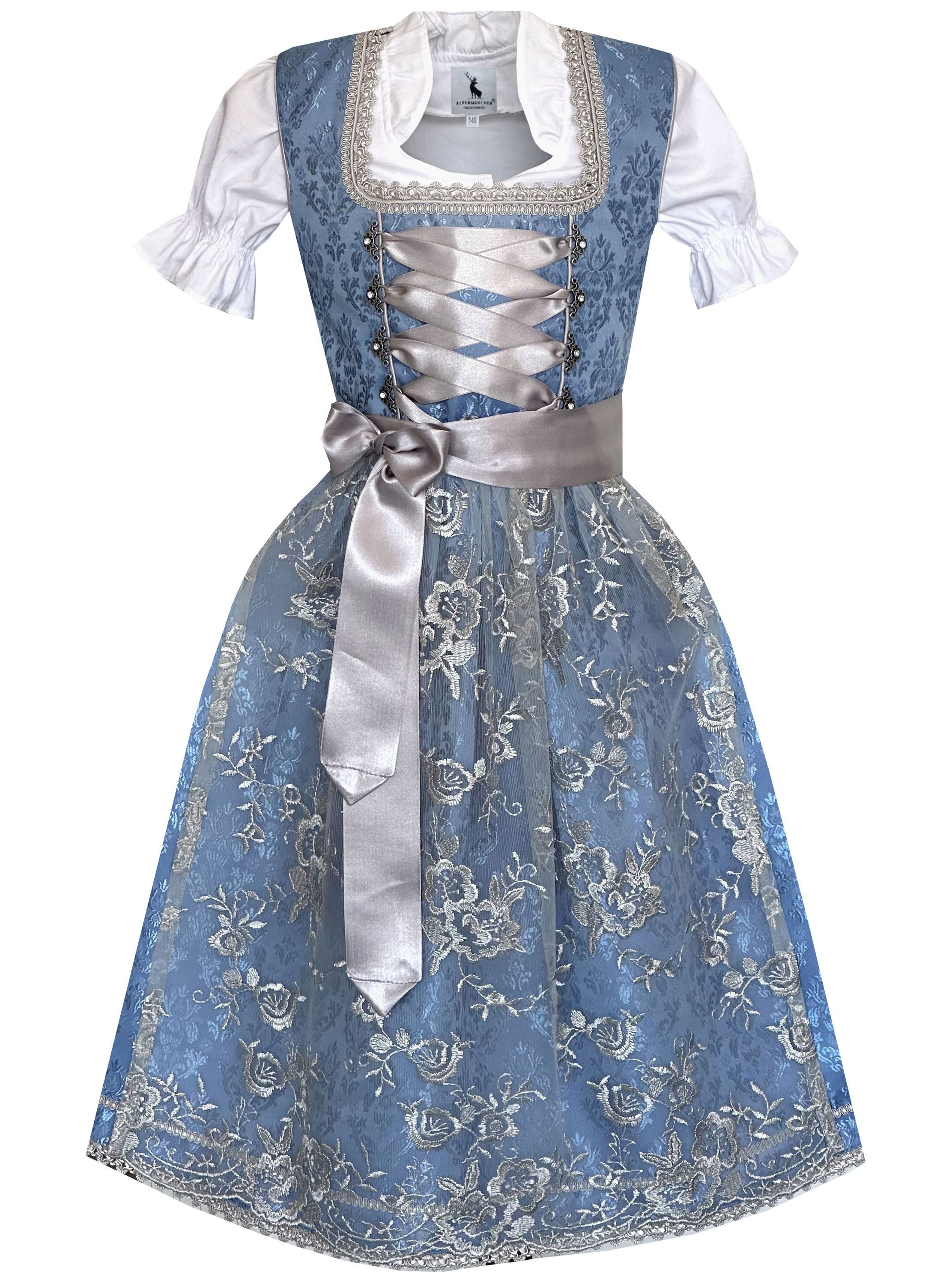 Alpenmärchen Дирндль Kinderdirndl Marine in Blau - ALM-K1045