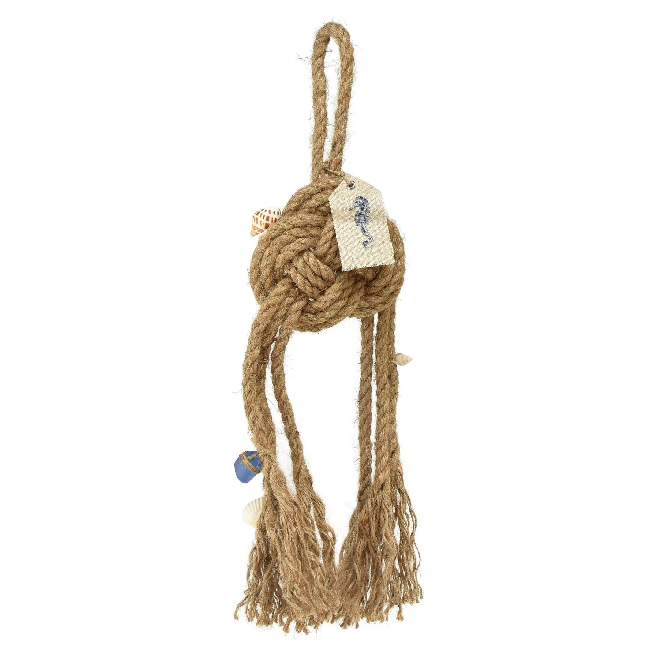 Kaemingk Dekofigur Maritime Hängedeko Seilknoten mit Muscheln und Schnecken