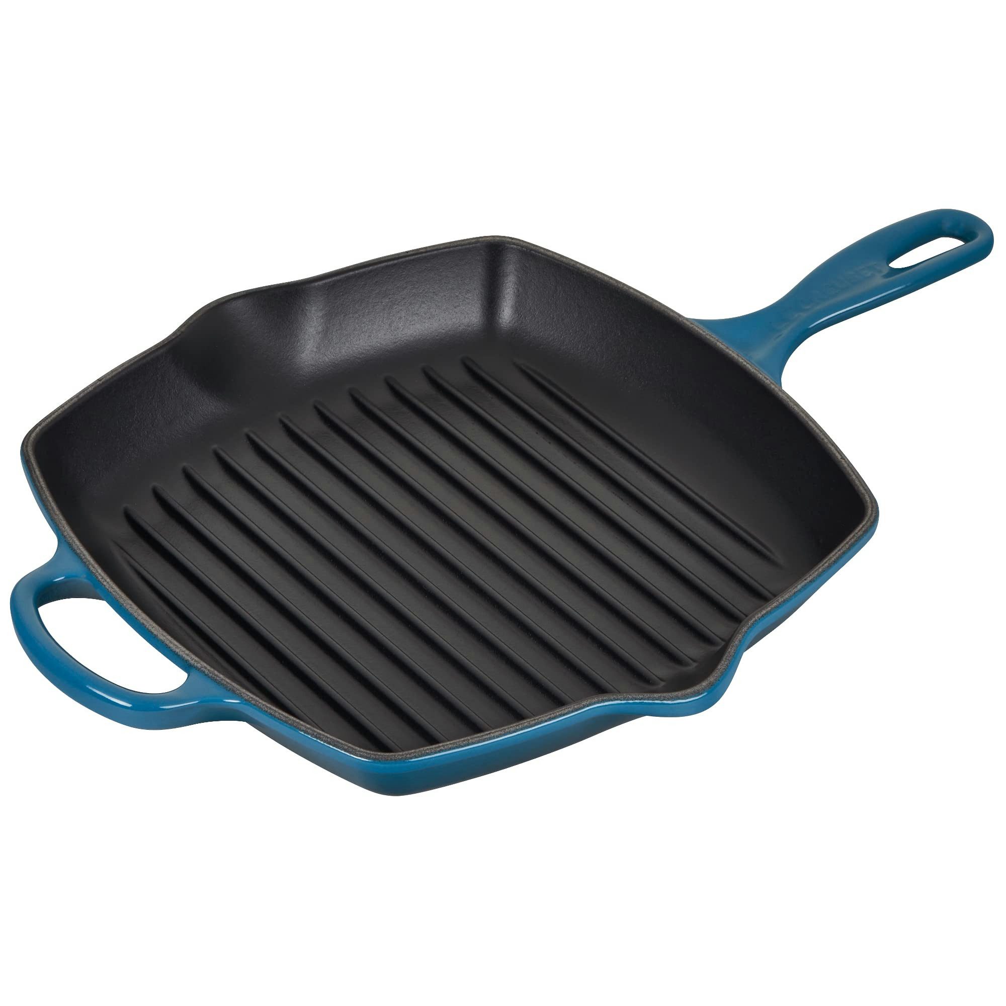 LE CREUSET Grillpfanne Signature, Quadratisch, Gusseisen, 26 cm, Für alle Herdarten, 2,86 kg, Deep Teal, 20183266420422