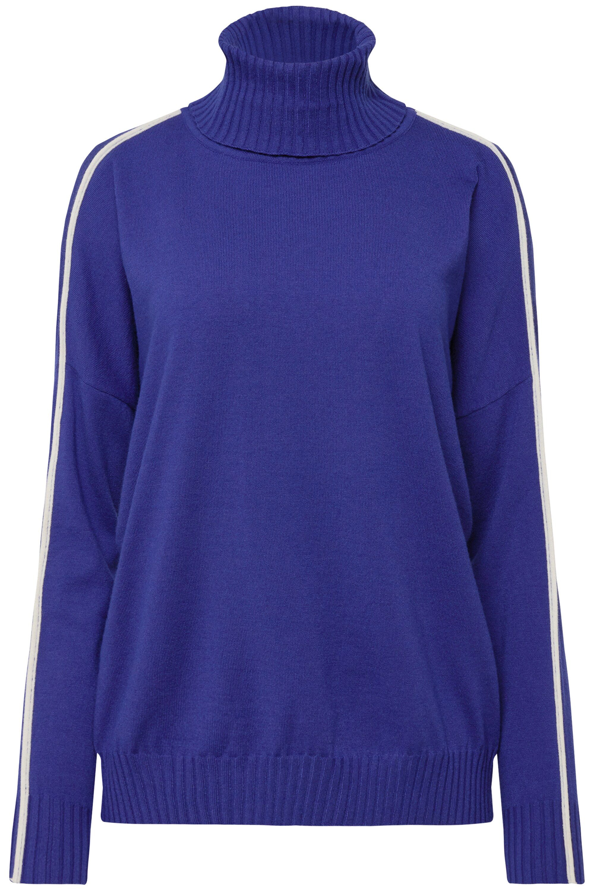 Laurasøn Strickpullover Pullover Stehkragen Langarm Schmuckstreifen günstig online kaufen