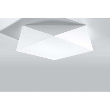 etc-shop Deckenleuchte, Leuchtmittel nicht inklusive, Deckenleuchte Deckenlampe PVC Weiß Hexagon modern Esszimmer Wohnzimmer