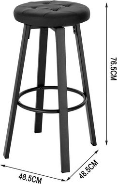 Woltu Barhocker (4 St), Barstuhl mit drehbarem Sitz Φ 35,5 cm