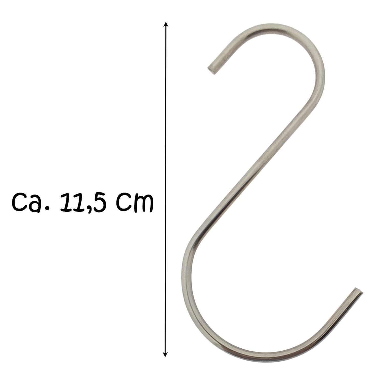 HundB Wandhaken S-Haken 100mm Schwarz 1 Stück, (Stück, 1-St., S-Haken), Haken Aufhänger Verbindungselement Metallhaken Garderobenhaken