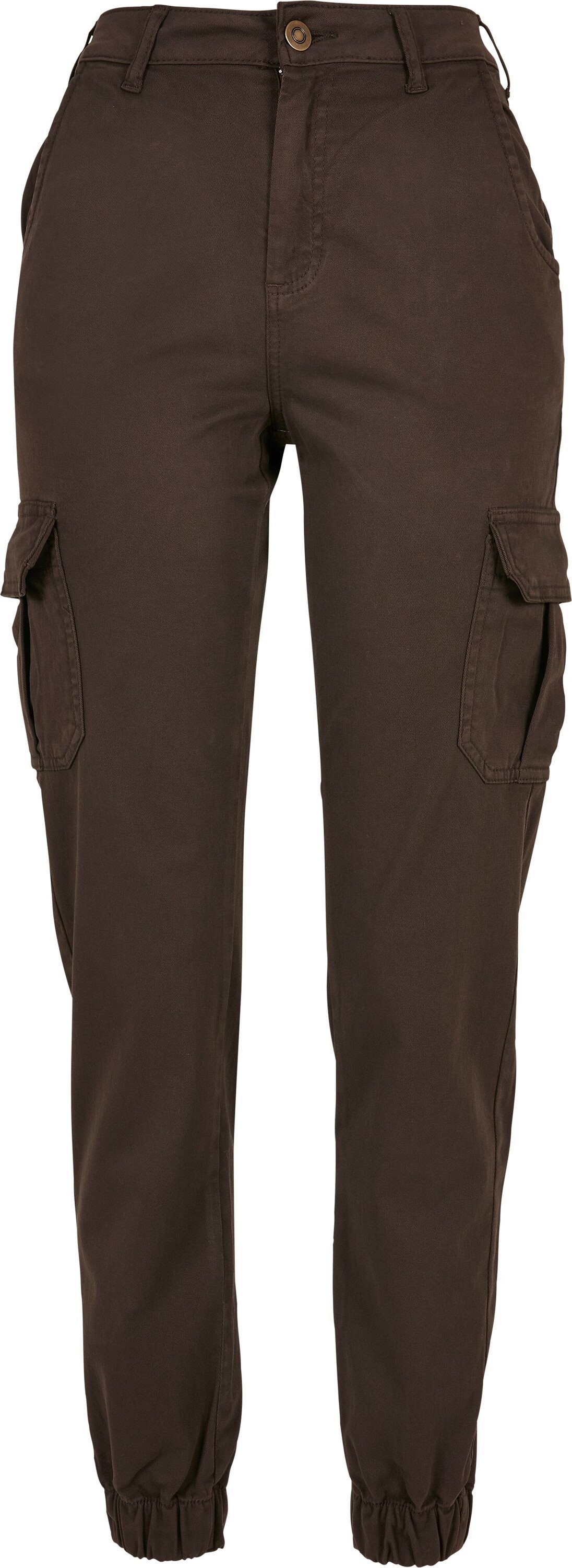 Waist Ladies Cargohose CLASSICS Pants URBAN Cargo Damen brown High (1-tlg)