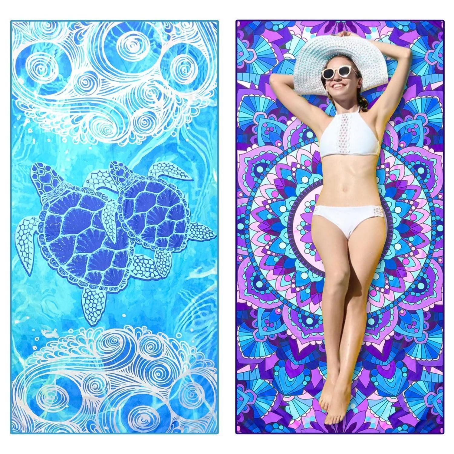 LuxusKollektion Strandtücher Strandtuch Mikrofaser Extra Groß Sandfrei 2 Stück, (2-St)