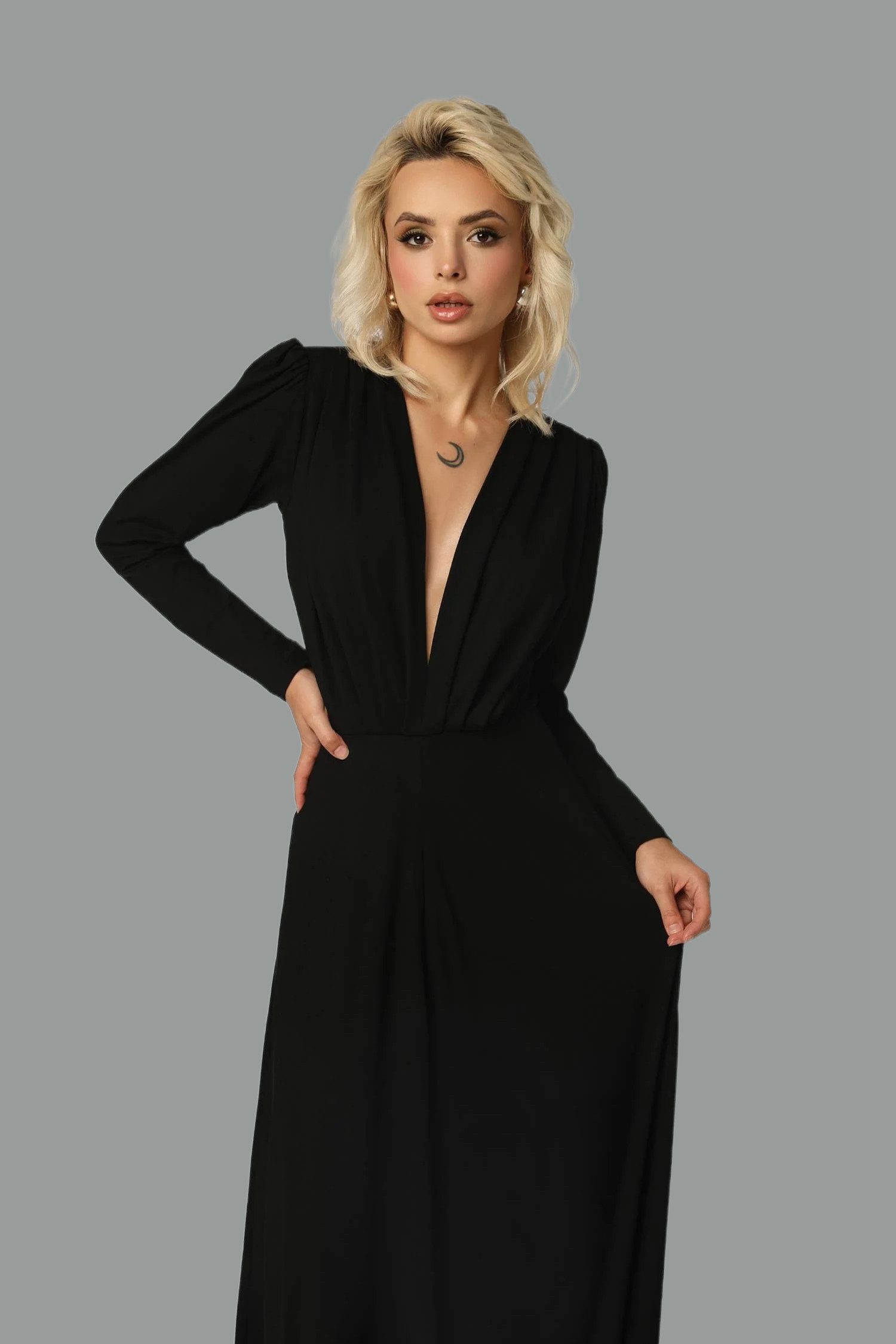 MADNEZZ Trägerkleid Sukienka Pat - czerń