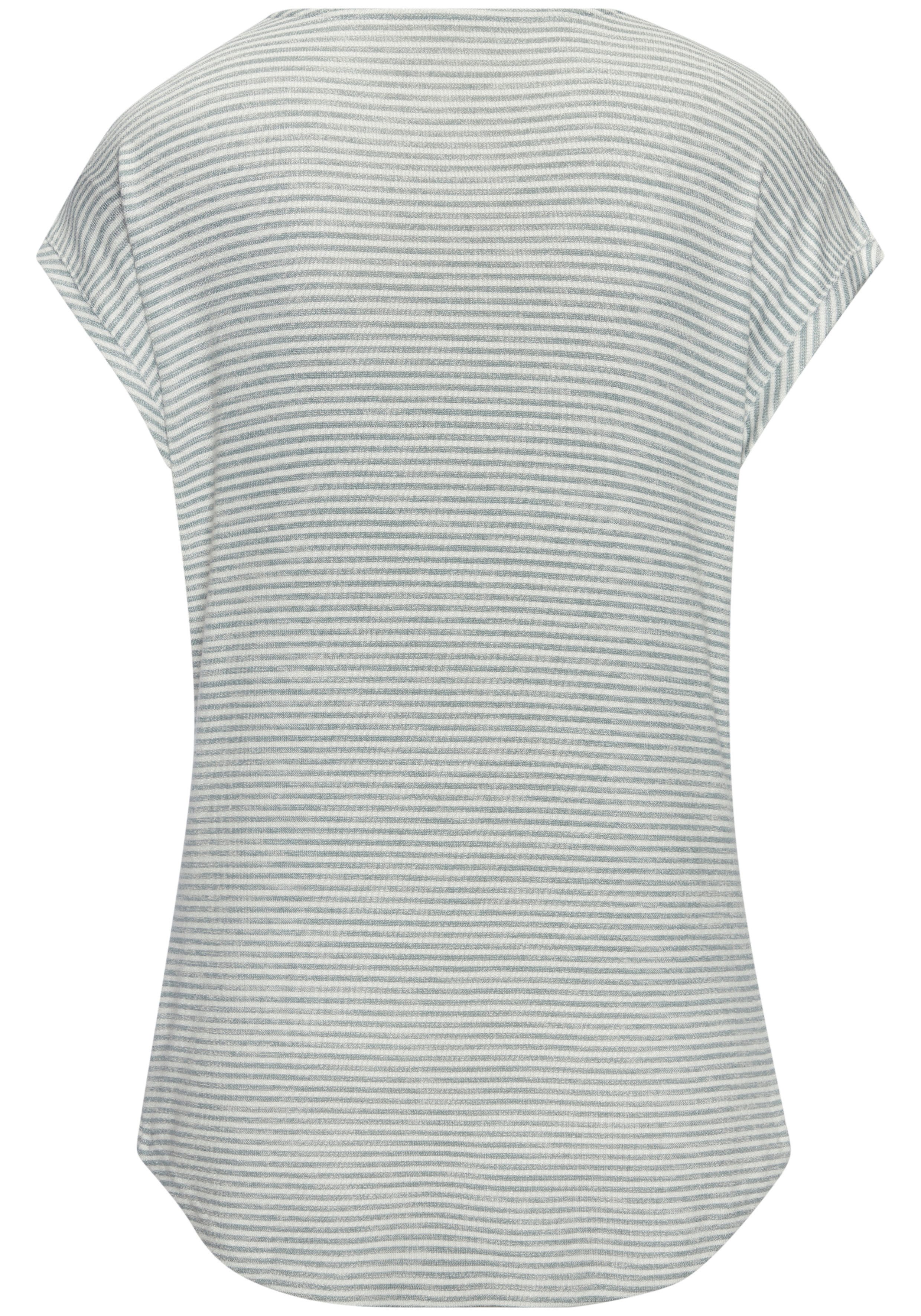 Vivance by Lascana Kurzarmshirt mit Melange-Streifen aus elastischem Jersey mit Viskose, besonders weich