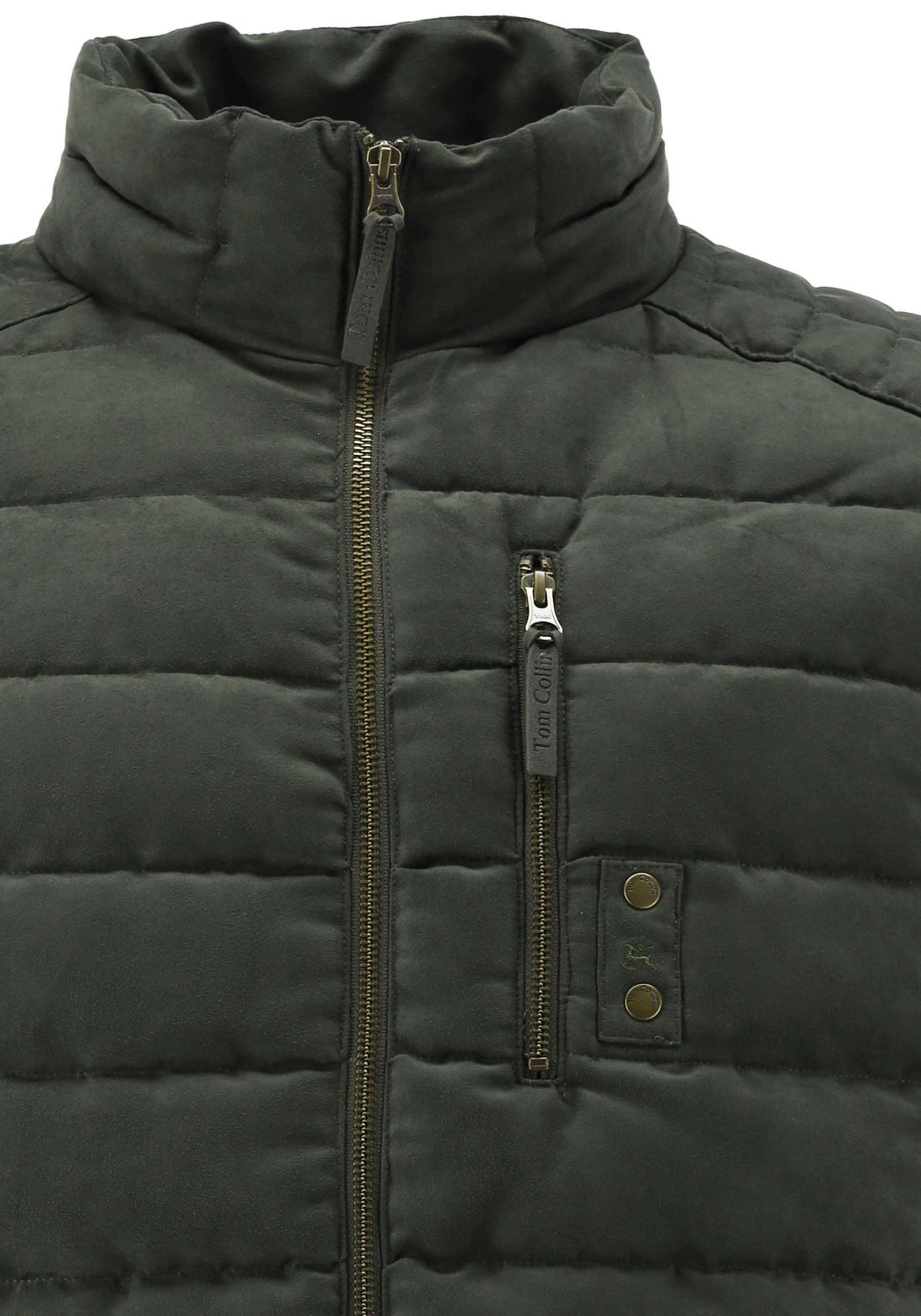 Tom Collins Steppjacke Flisa Regular Fit, Stehkragen, Brusttasche und Taschen mit Reißverschluss