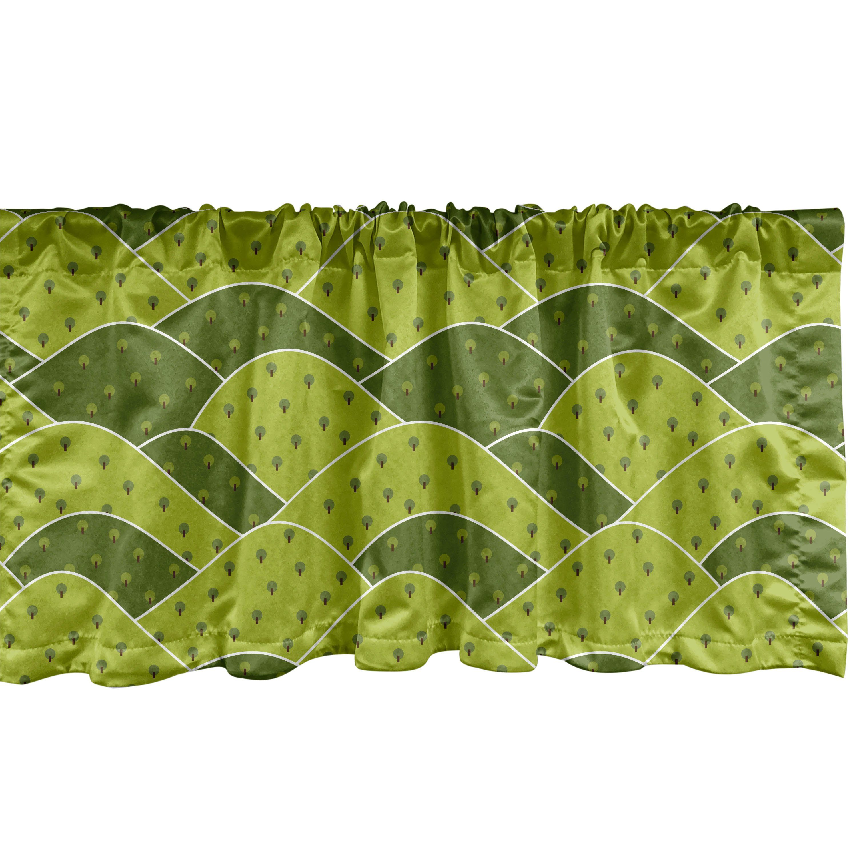 Scheibengardine Vorhang Volant für Küche Schlafzimmer Dekor mit Stangentasche, Abakuhaus, Microfaser, Natur Einfache Art Bäume Cartoon