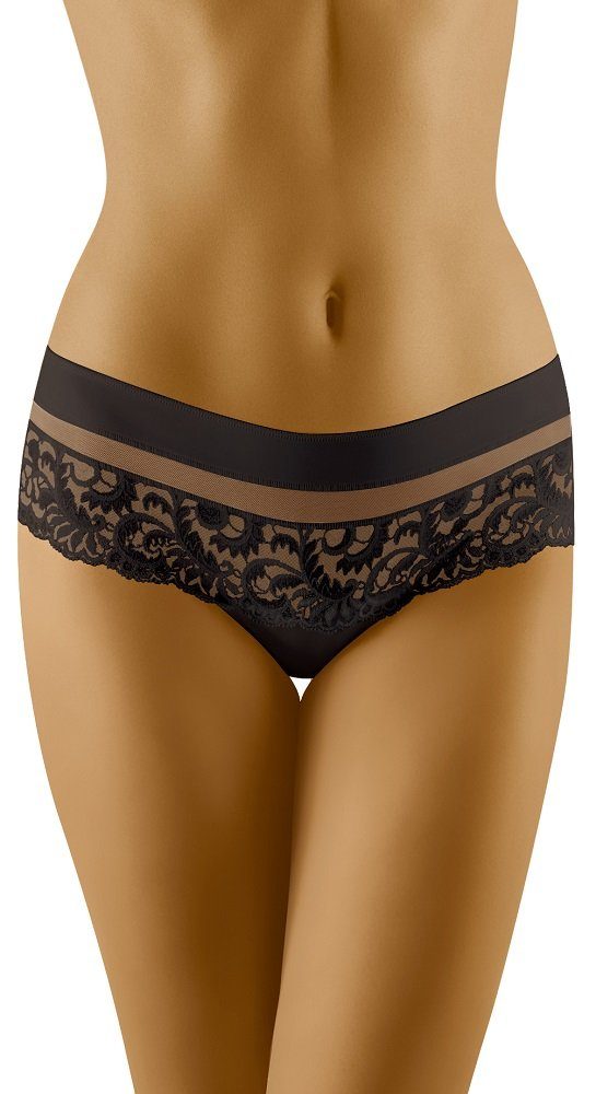 Wolbar Stringpanty Shorts-Strings mit Spitze verziert schwarz