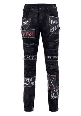 Cipo & Baxx Straight-Jeans mit coolen Schriftzügen