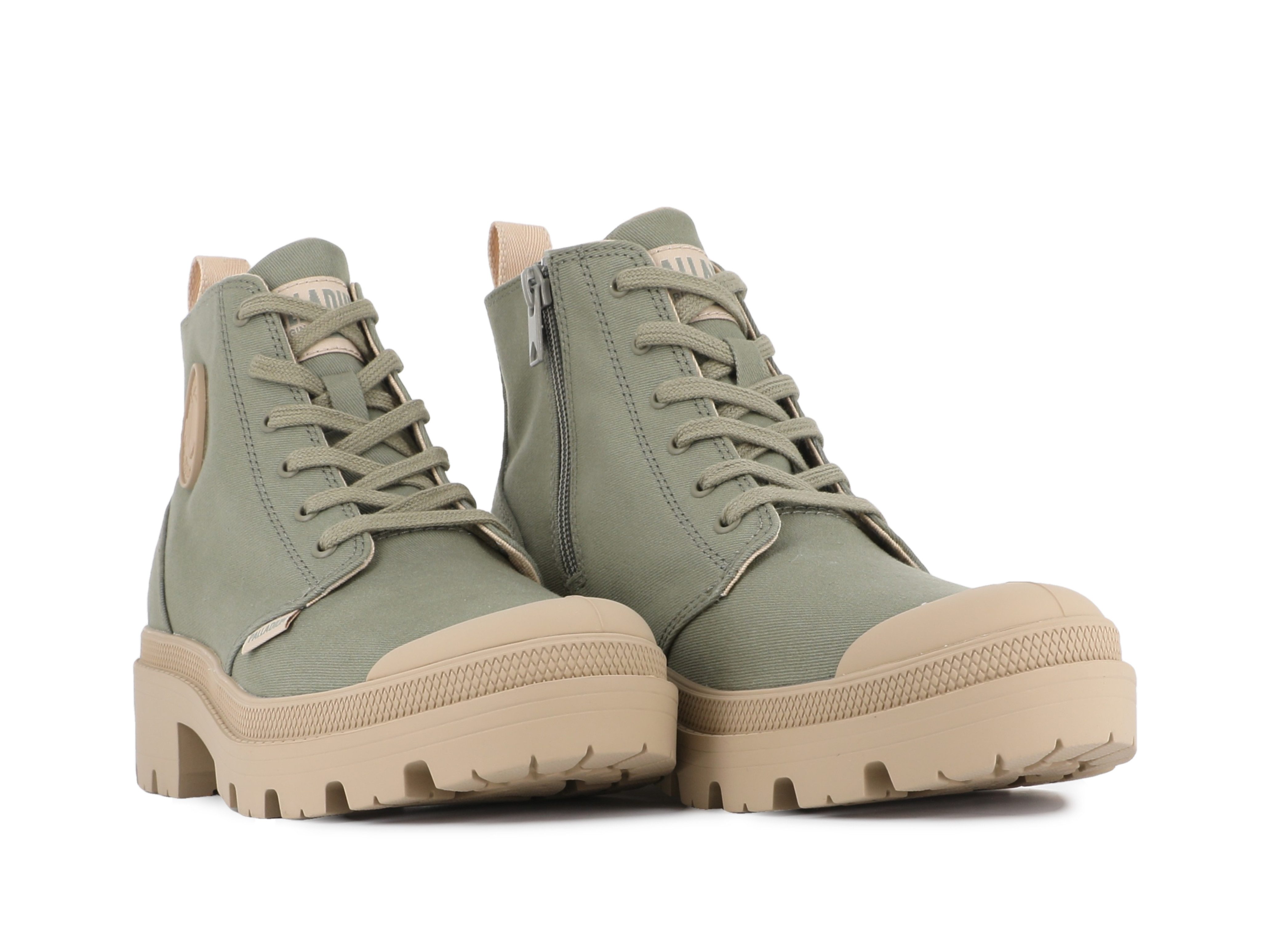 Palladium PALLABASE TWILL Schnürstiefelette Schnürstiefel, Schnürboots aus Canvas mit Reißverschluss