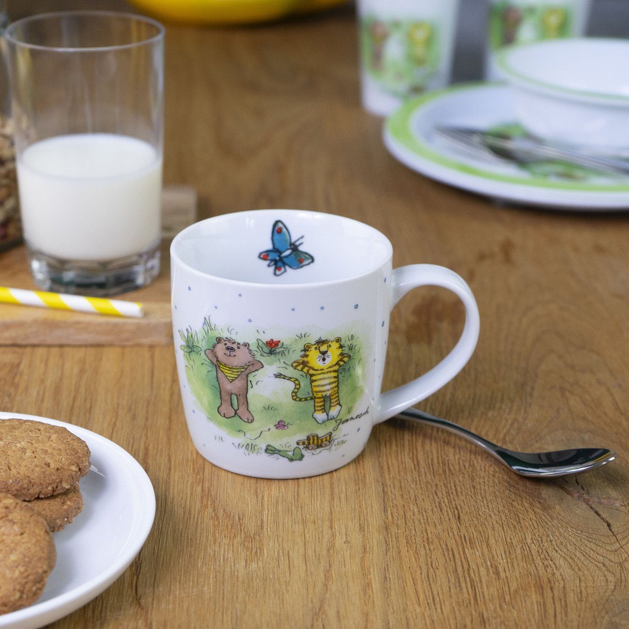 Geda Labels GmbH Tasse Janosch Kids, 1-tlg., Porzellan, Grün, 250ml, spülmaschinengeeignet