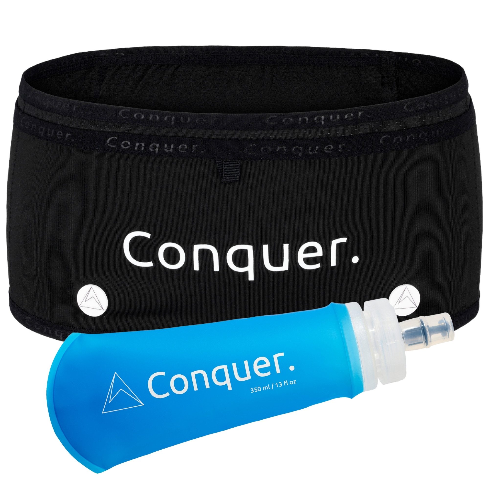 Conquer. Laufgürtel für Flasche und Zubehör - Lauftasche Damen & Herren Enge Passform