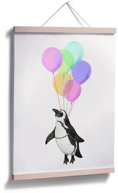 Wall-Art Poster Pinguin Luftballon, Tiere (1 St), Poster ohne Bilderrahmen