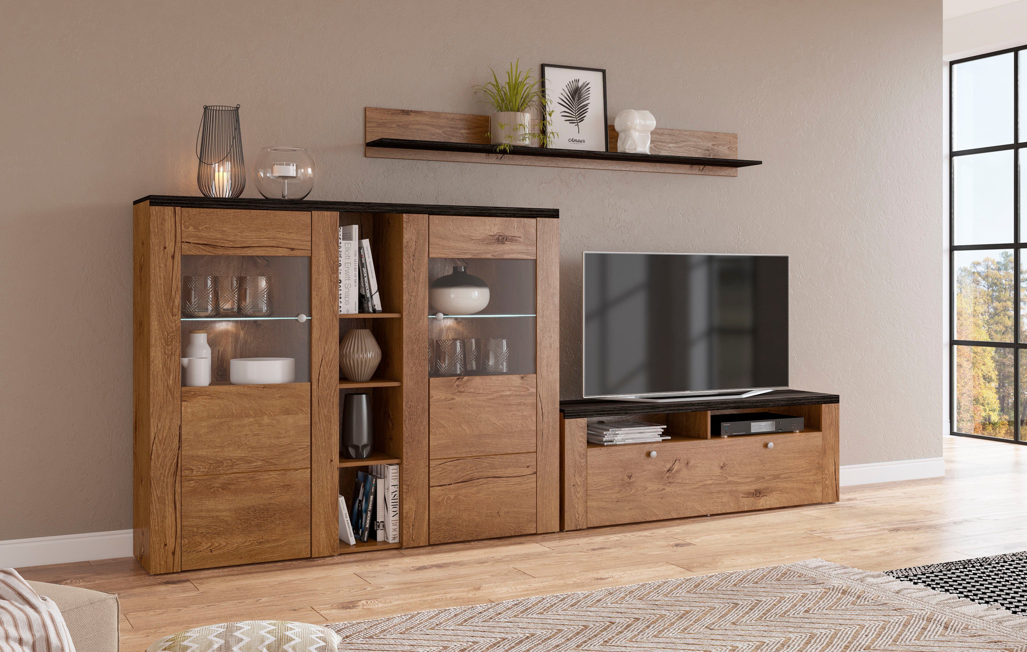 OTTO home Wohnwand Larona, Wohnwand, Set 3 teilig, (3-St), Wohnzimmer Set b günstig online kaufen