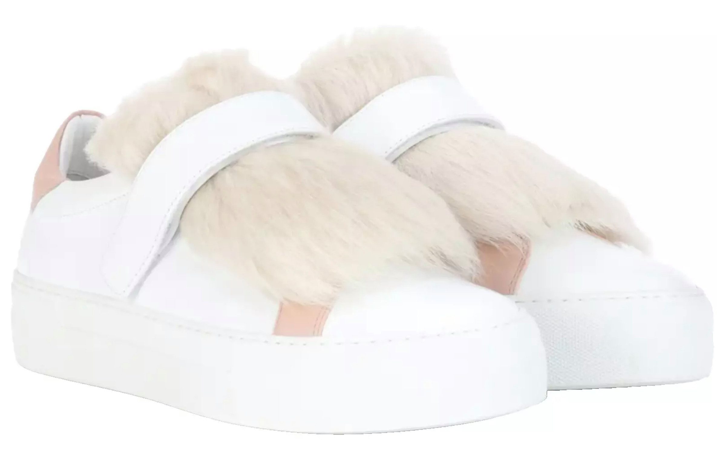 MONCLER Trimmed Slip-On Trainers mit Lammfellbesatz Sneaker breiten Sohle und plüschigen Lammfellbesatzes